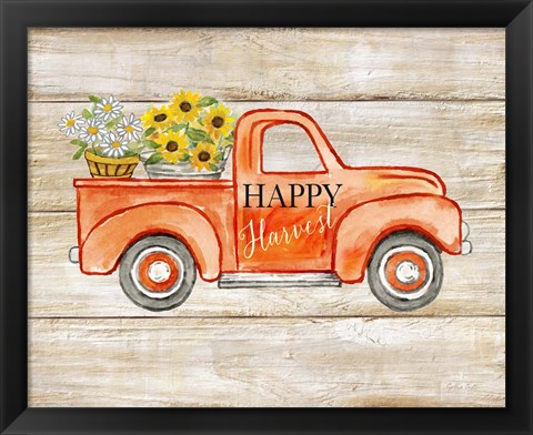 Framed Happy Harvest I-Truck Print