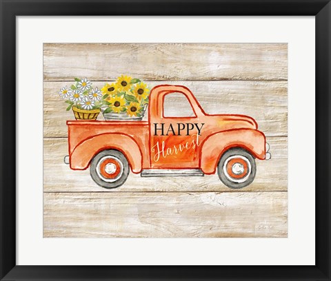 Framed Happy Harvest I-Truck Print