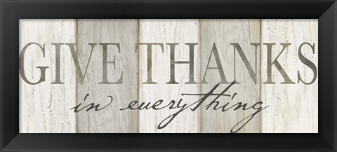 Framed Give Thanks Neutral panel Print