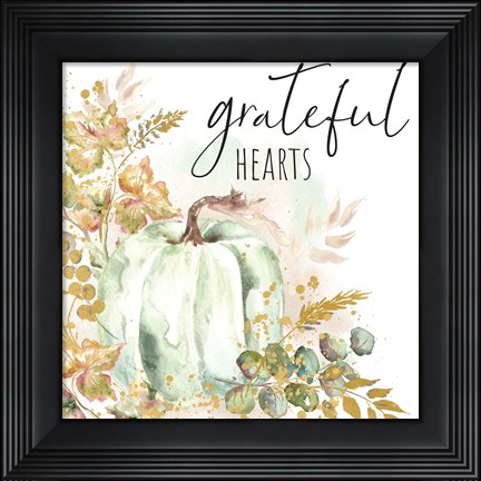 Framed Ghost Pumpkin Harvest Sentiment I Print