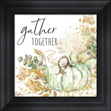 Framed Ghost Pumpkin Harvest Sentiment II Print