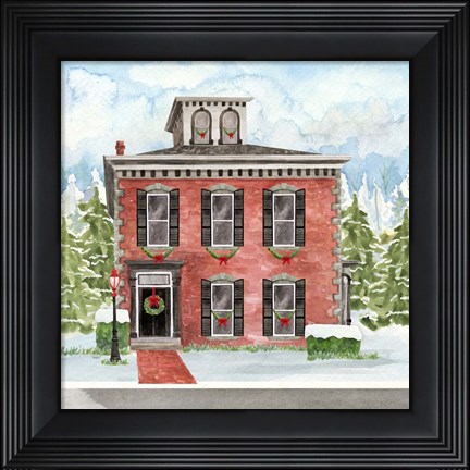 Framed Christmas Village V Print