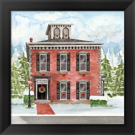 Framed Christmas Village V Print