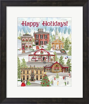 Framed Christmas Village portrait II Print