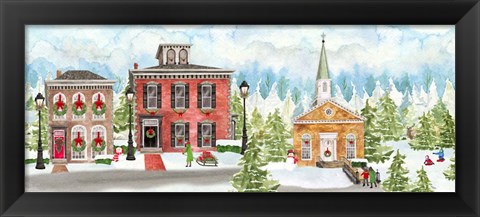 Framed Christmas Village panel I Print