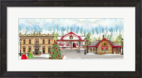 Framed Christmas Village panel II Print