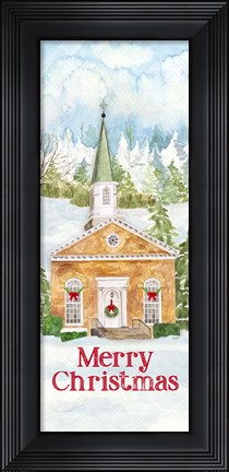 Framed Christmas Village vertical I Print