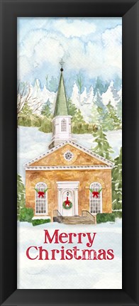 Framed Christmas Village vertical I Print