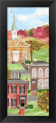 Framed Harvest Village vertical II Print