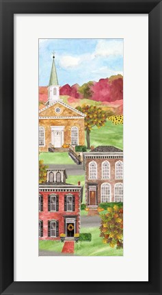 Framed Harvest Village vertical II Print