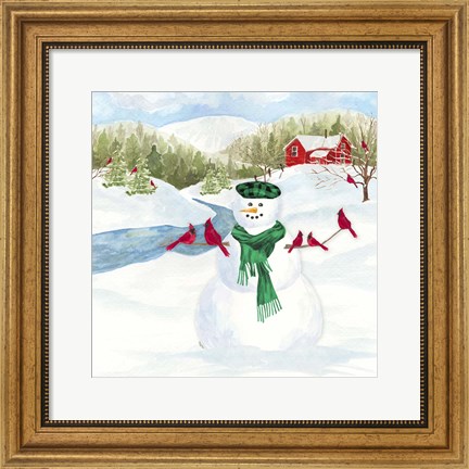 Framed Snowman Christmas II Print