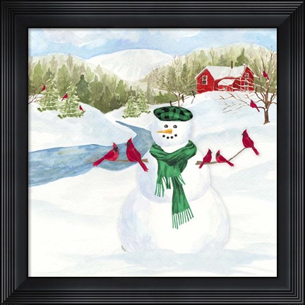 Framed Snowman Christmas II Print