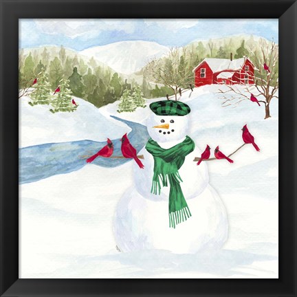 Framed Snowman Christmas II Print