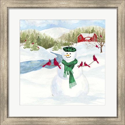 Framed Snowman Christmas II Print