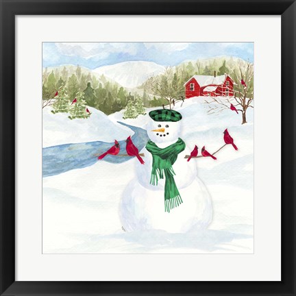 Framed Snowman Christmas II Print