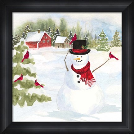 Framed Snowman Christmas IV Print