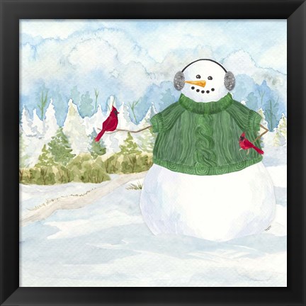 Framed Snowman Christmas V Print