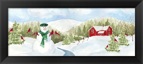 Framed Snowman Christmas panel II Print