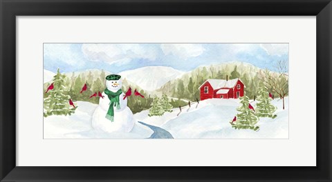 Framed Snowman Christmas panel II Print