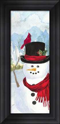 Framed Snowman Christmas vertical II Print