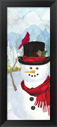 Framed Snowman Christmas vertical II Print