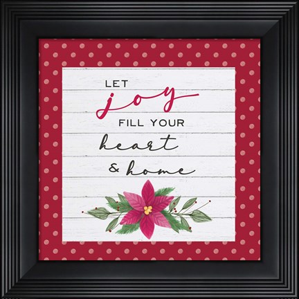 Framed Cozy Christmas Dots II Poinsettia Print