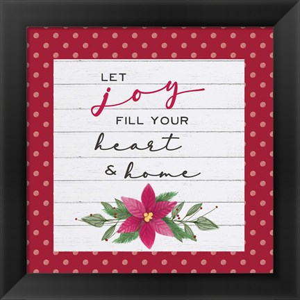 Framed Cozy Christmas Dots II Poinsettia Print