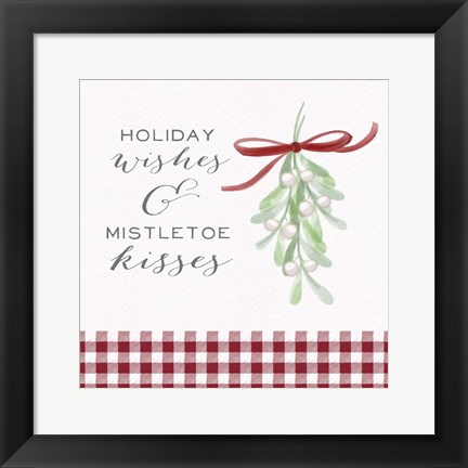 Framed Cozy Christmas Gingham II Print