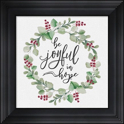 Framed Cozy Christmas Wreath III Print