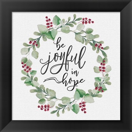 Framed Cozy Christmas Wreath III Print