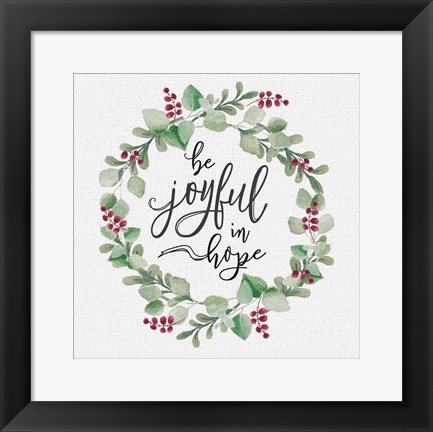 Framed Cozy Christmas Wreath III Print