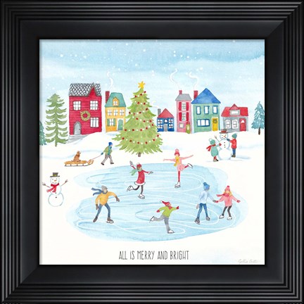Framed Vintage Holiday Cheer square Print