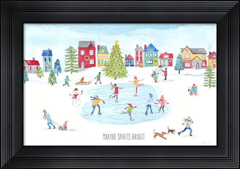 Framed Vintage Holiday Cheer landscape Print