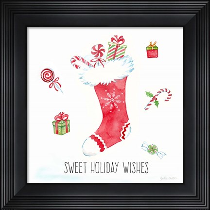 Framed Vintage Holiday Cheer I Print