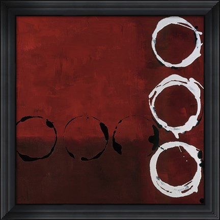 Framed Red Circles II Print