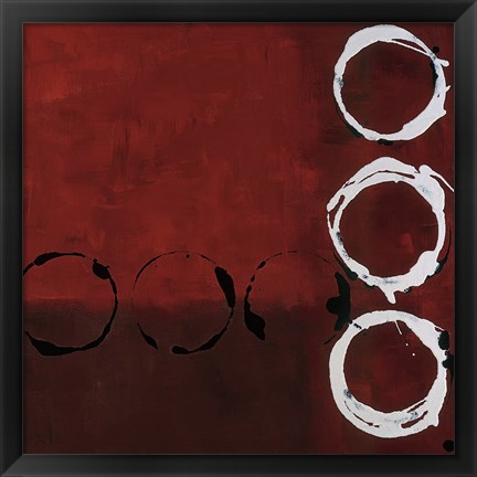 Framed Red Circles II Print