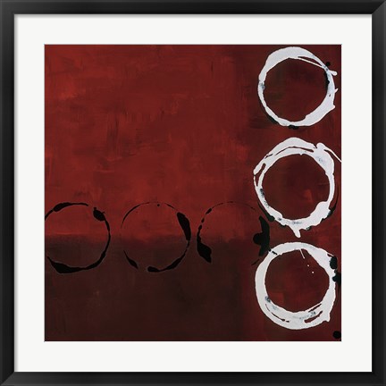 Framed Red Circles II Print