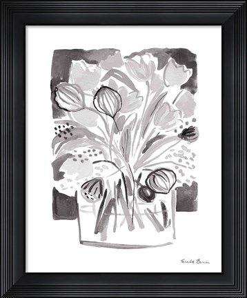 Framed Lemon Gray Tulips II Print