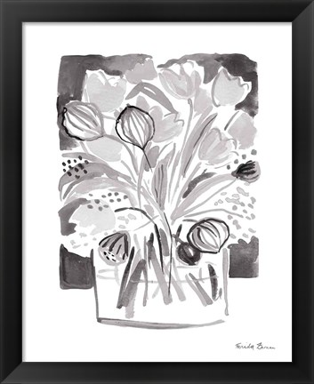 Framed Lemon Gray Tulips II Print