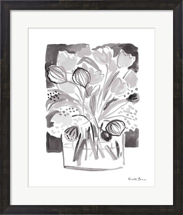 Framed Lemon Gray Tulips II Print