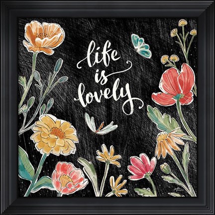 Framed Boho Field IV Black Print