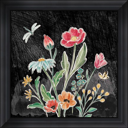 Framed Boho Field III Black Print