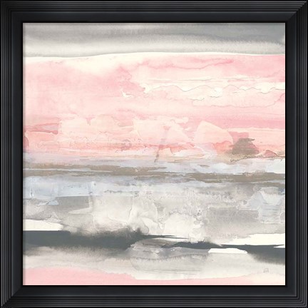 Framed Charcoal and Blush II Print