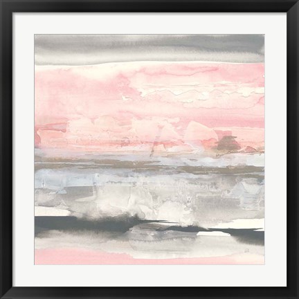 Framed Charcoal and Blush II Print