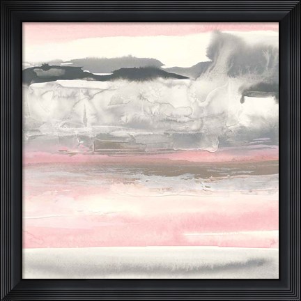 Framed Charcoal and Blush I Print
