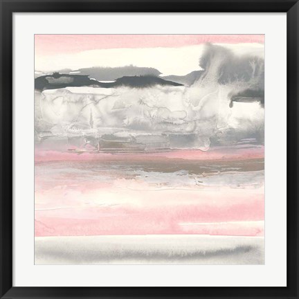 Framed Charcoal and Blush I Print