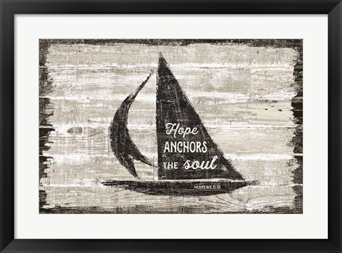 Framed Driftwood Coast Scripture II Print