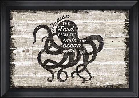 Framed Driftwood Coast Scripture IV Print