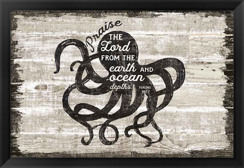 Framed Driftwood Coast Scripture IV Print