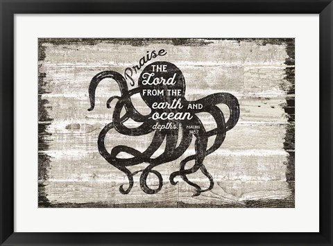 Framed Driftwood Coast Scripture IV Print